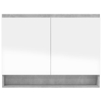 Armadietto Bagno con Specchio 80x15x60 cm in MDF Grigio Cemento