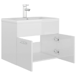 Mobile Bagno con Lavabo Integrato Bianco Lucido in Truciolato