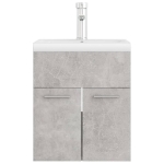 Mobile Bagno con Lavabo Integrato Grigio Cemento in Truciolato