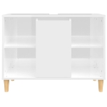 Mobile Lavabo Bianco Lucido 80x33x60 cm in Legno Multistrato