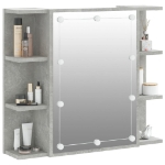 Mobile a Specchio con LED Grigio Cemento 70x16,5x60 cm