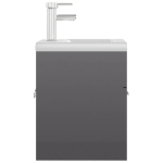 Mobile Bagno con Lavabo Integrato Grigio Lucido in Truciolato