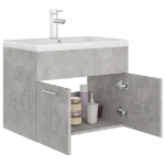 Mobile Bagno con Lavabo Integrato Grigio Cemento in Truciolato