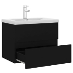 Mobile Bagno con Lavabo Integrato Nero in Truciolato