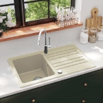 Lavello da Cucina in Granito Vasca Singola Beige