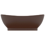 Lavabo con Troppopieno Ovale Marrone Opaco 58,5x39cm Ceramica