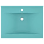 Lavabo con Foro Rubinetto Verde Chiaro Opaco 60x46 cm Ceramica