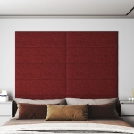 Pannelli Murali 12 pz Rosso Vino 90x30 cm in Tessuto 3,24 m²