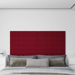 Pannelli Murali 12 pz Rosso Vino 90x15 cm Velluto 1,62 m²