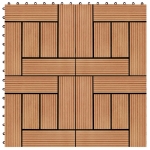 Piastrelle per Decking in WPC 11 pz 30x30cm 1mq Colore Teak