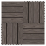 Piastrelle 11 pz Goffrature WPC 30x30 cm 1 mq Marrone Scuro