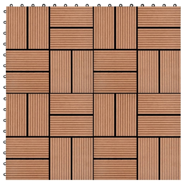 Piastrelle per Decking in WPC 11 pz 30x30cm 1mq Marrone