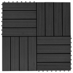 Piastrelle per Decking in WPC 11 pz 30x30cm 1 mq Nero