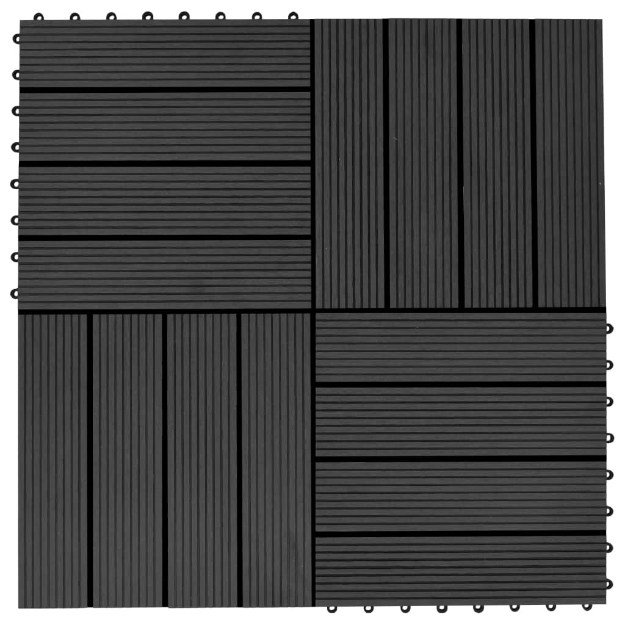 Piastrelle per Decking in WPC 11 pz 30x30cm 1 mq Nero