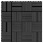 Piastrelle per Decking in WPC 11 pz 30x30cm 1 mq Nero