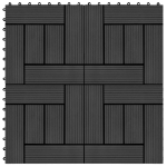 Piastrelle per Decking in WPC 11 pz 30x30cm 1 mq Nero