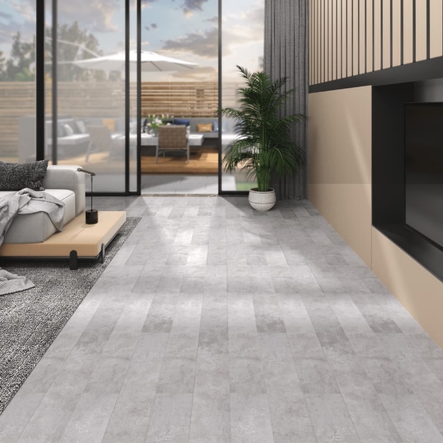 Listoni Pavimenti Non Autoadesivi PVC 5,26m² 2mm Grigio Terra