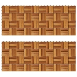 Set 20 Piastrelle in legno di acacia per pavimento 30 x 30 cm