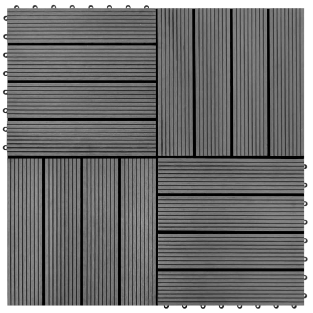 Piastrelle per Decking 22 pz 30x30cm 2mq in WPC Grigio