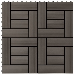 Piastrelle per Decking 22 pz 30x30cm 2mq in WPC Marrone Scuro