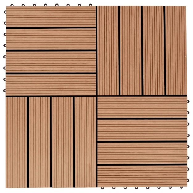 Piastrelle per Decking 22 pz 30x30cm 2mq in WPC Colore Teak