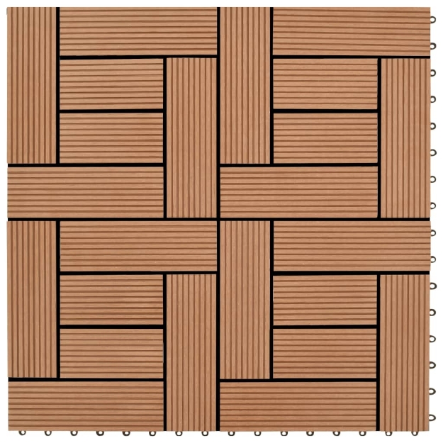 Piastrelle per Decking 22 pz 30x30cm 2mq in WPC Marrone