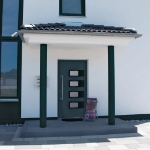 Porta Ingresso Antracite 110x210 cm in Alluminio e PVC