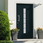 Porta d'Ingresso in Alluminio e PVC Antracite 110x210 cm