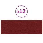 Pannelli Murali 12 pz Rosso Vino 90x30 cm in Tessuto 3,24 m²