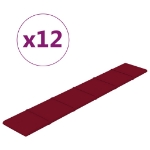 Pannelli Murali 12 pz Rosso Vino 90x15 cm Velluto 1,62 m²