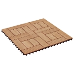 Piastrelle per Decking in WPC 11 pz 30x30cm 1mq Colore Teak