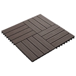 Piastrelle 11 pz Goffrature WPC 30x30 cm 1 mq Marrone Scuro