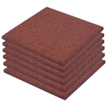 Piastrelle Anticaduta 6 pz in Gomma 50x50x3 cm Rosso