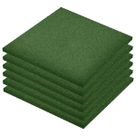 Piastrelle Anticaduta 6 pz in Gomma 50x50x3 cm Verde