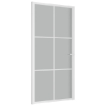 Porta Interna 102,5x201,5 cm Bianco Opaco in Vetro e Alluminio