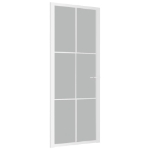 Porta Interna 83x201,5 cm Bianco Opaco Vetro e Alluminio