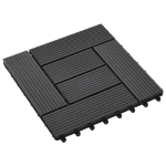 Piastrelle per Decking in WPC 11 pz 30x30cm 1 mq Nero