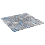 Piastrelle Mosaico 22 pz Grigio e Blu 30x30 cm in Vetro