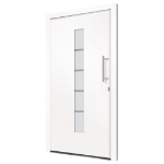 Porta d'Ingresso in Alluminio e PVC Bianco 100x210 cm