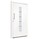 Porta d'Ingresso in Alluminio e PVC Bianco 100x210 cm