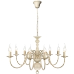 Lampadario Stile Antico Metallo Bianco 8 Lampadine E14