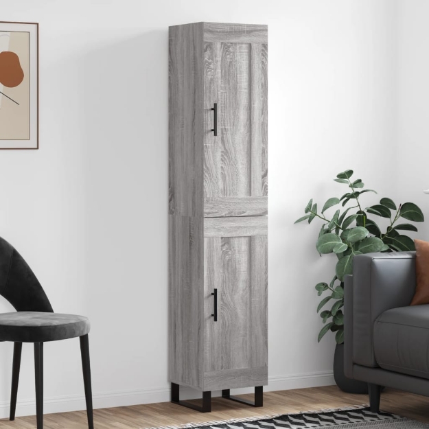 Credenza Grigio Sonoma 34,5x34x180 cm in Legno Multistrato