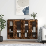 Armadietti a Parete 2 pz Rovere Fumo in Legno Multistrato