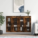 Armadietti a Parete 2 pz Rovere Fumo in Legno Multistrato