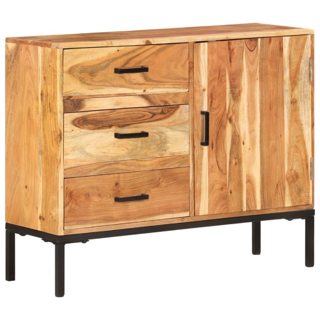 Credenza 88x30x73 cm in Legno Massello di Acacia