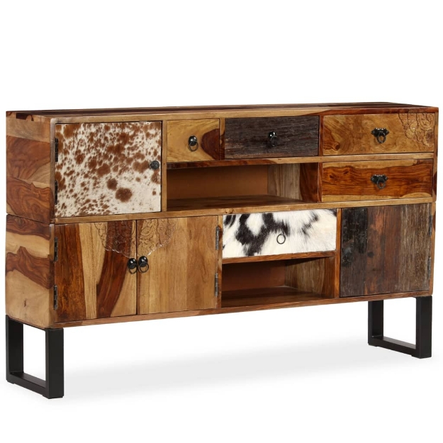 Credenza in Legno Massello di Sheesham 140x30x80 cm