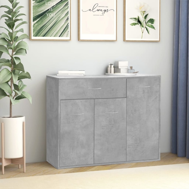 Credenza Grigio Cemento 88x30x70 cm in Truciolato