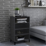 Credenza Grigio Lucido 57x35x90 cm in Truciolato