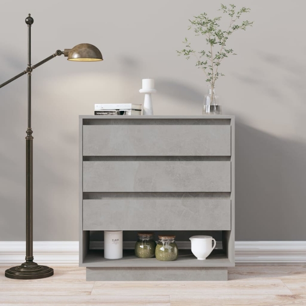 Credenza Grigio Cemento 70x41x75 cm in Truciolato