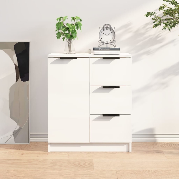 Credenza 60x30x70 cm in Legno Multistrato Bianco Lucido